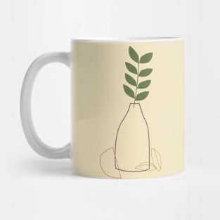 geometric vase and leaf illustration Mug